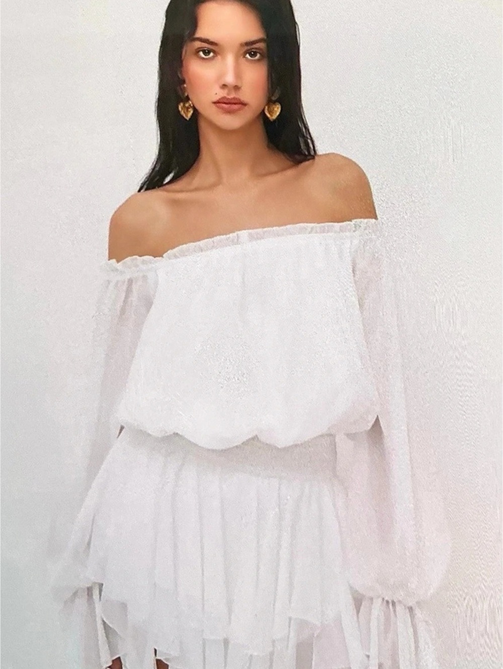 White Off-Shoulder Mini Dress New
